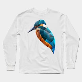 Low Poly Kingfisher Long Sleeve T-Shirt